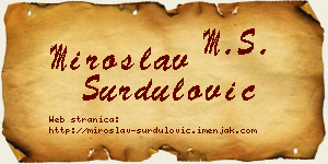 Miroslav Surdulović vizit kartica